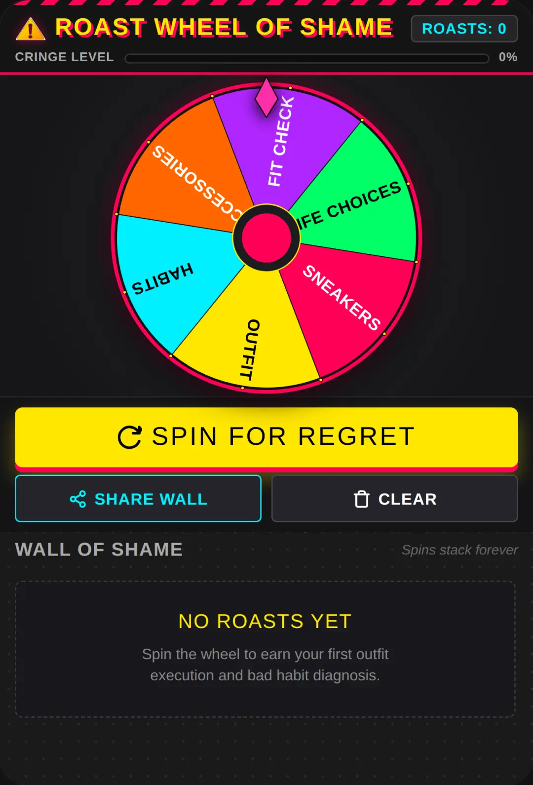 ROAST WHEEL OF SHAME cover