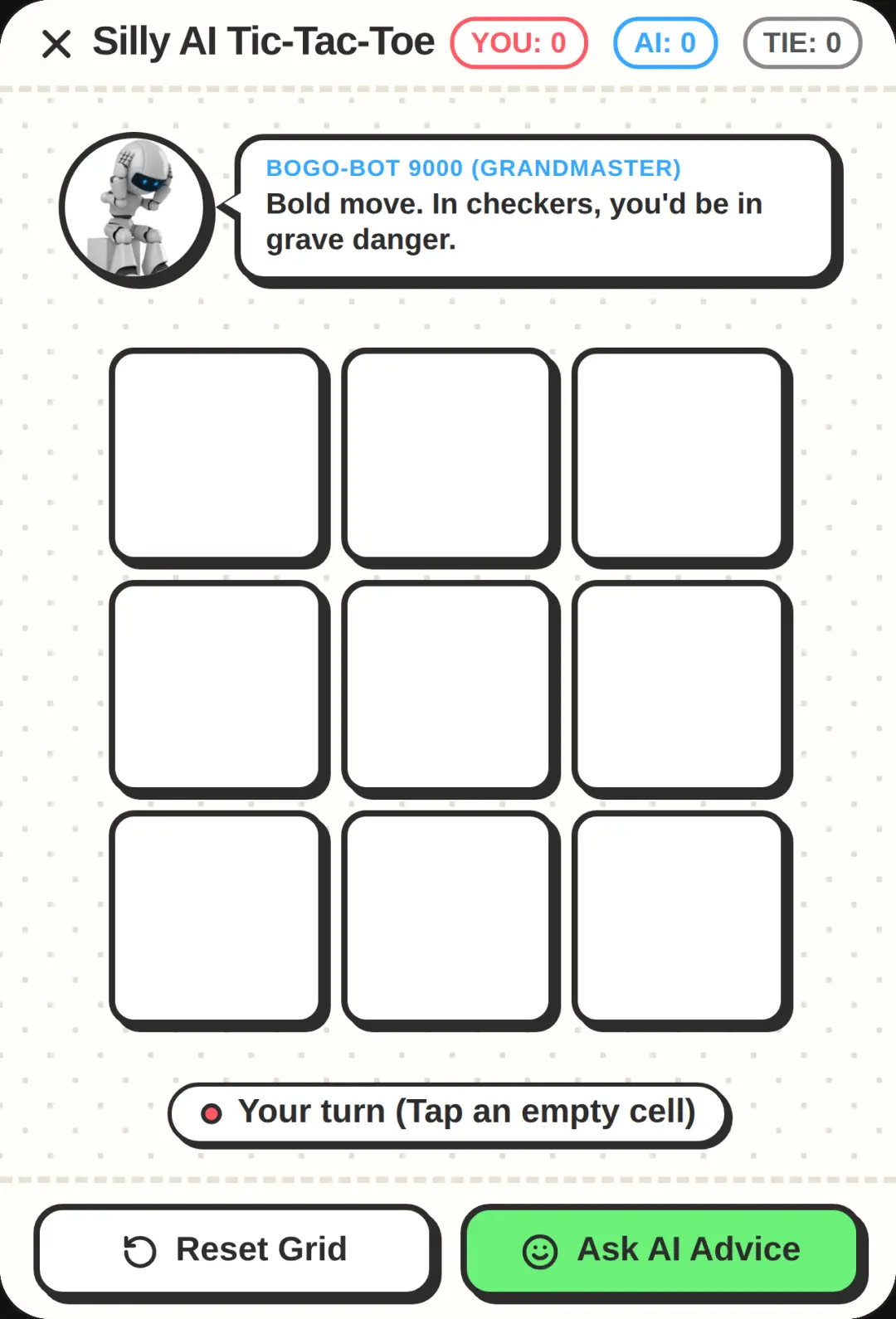 Silly AI Tic-Tac-Toe cover