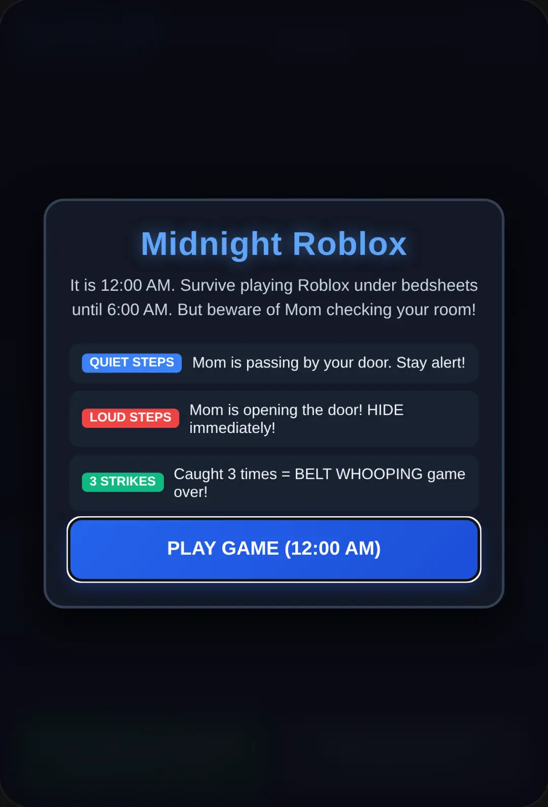 Midnight Roblox: Don't Wake Mom cover