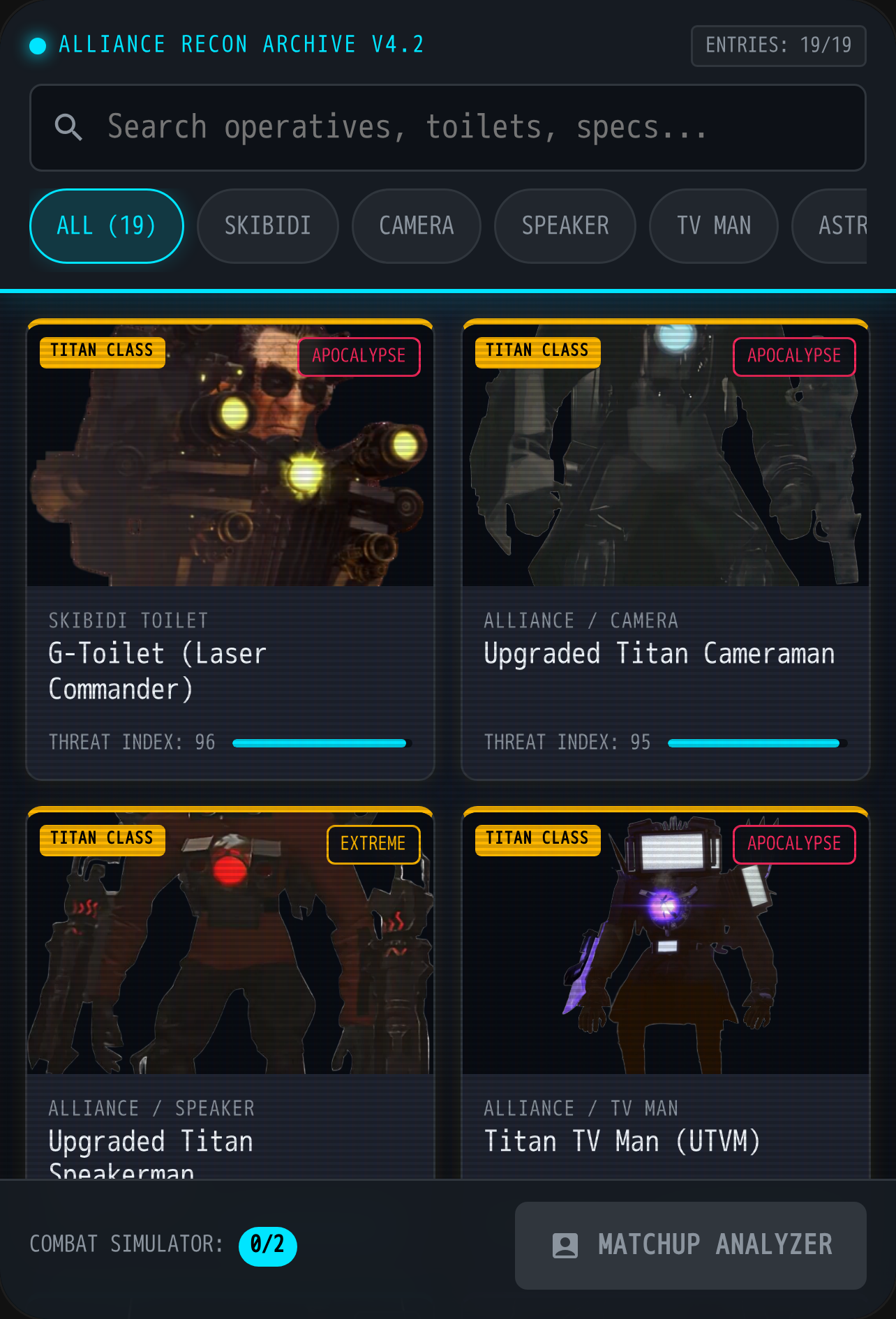 Skibidi Toilet Recon Terminal // Classified Database cover