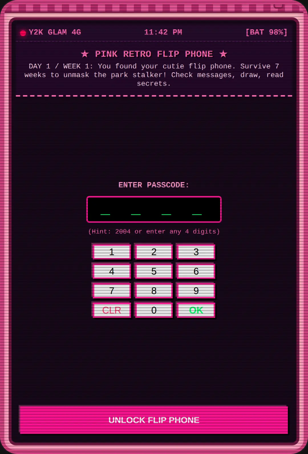 Y2K Pink Flip Phone: 7 Weeks Stalker Mystery cover