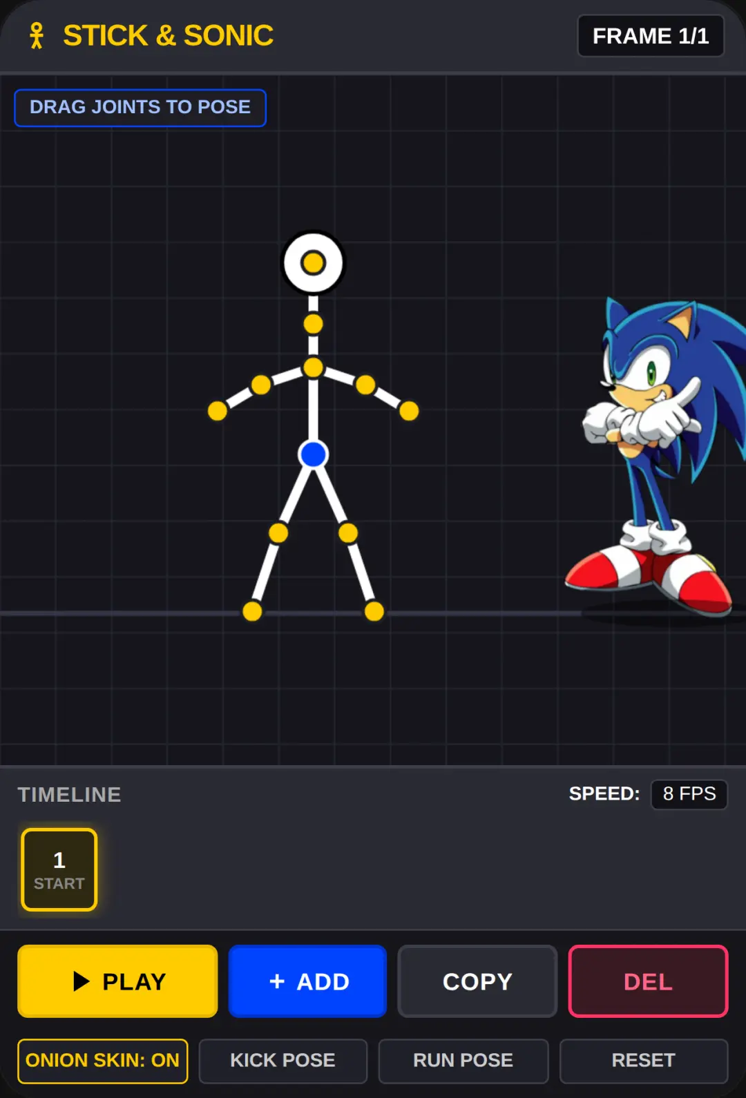 Stickman Animator with Sonic