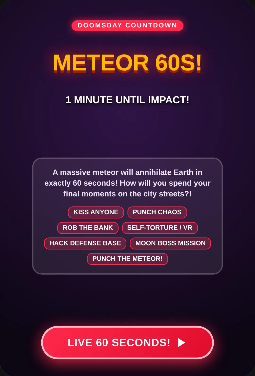 Meteor 60 Seconds! cover
