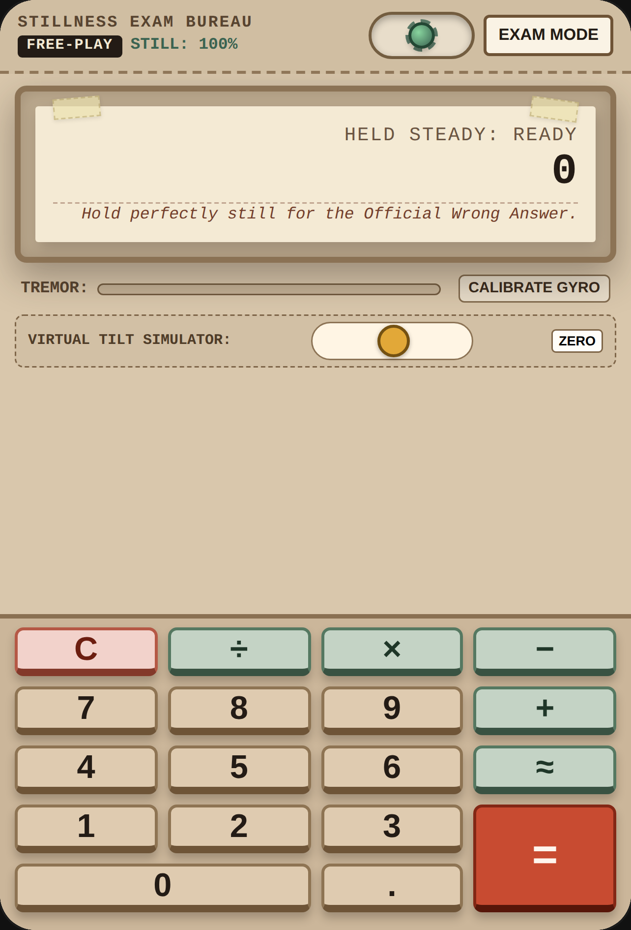 Bureaucratic Papercraft Stillness Calculator cover