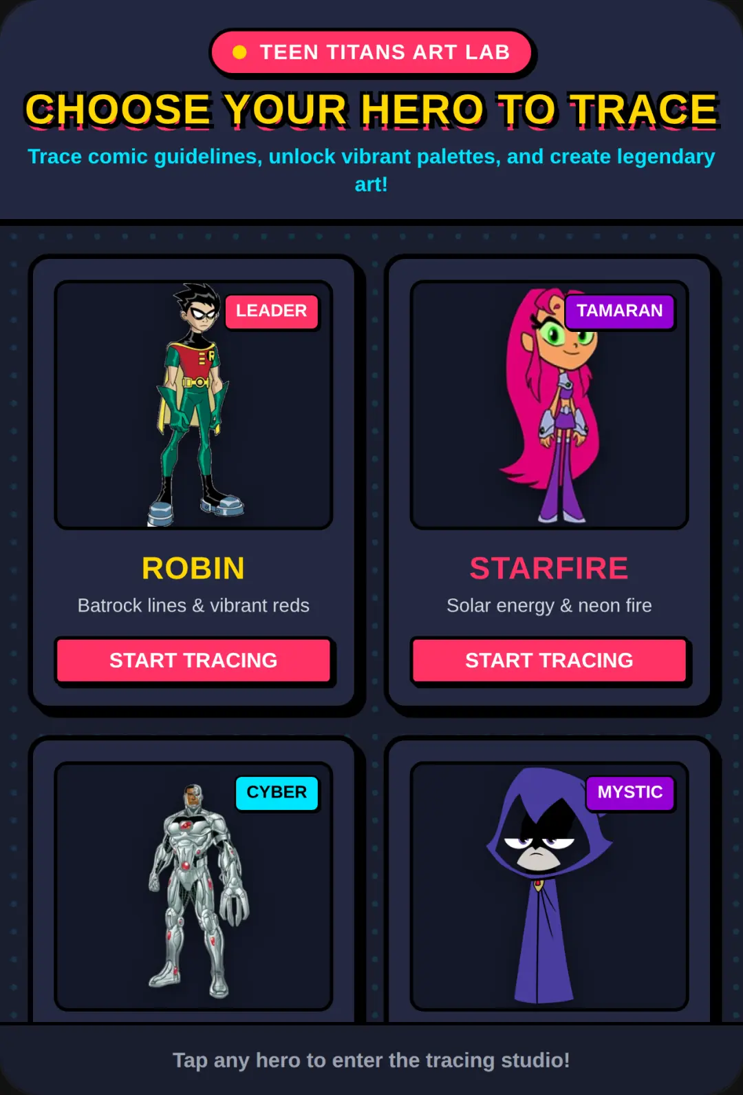 Teen Titans Art Lab - Trace & Color cover