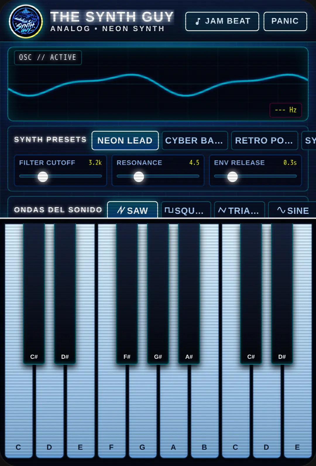 The Synth Guy - Retro Neon Synthesizer cover