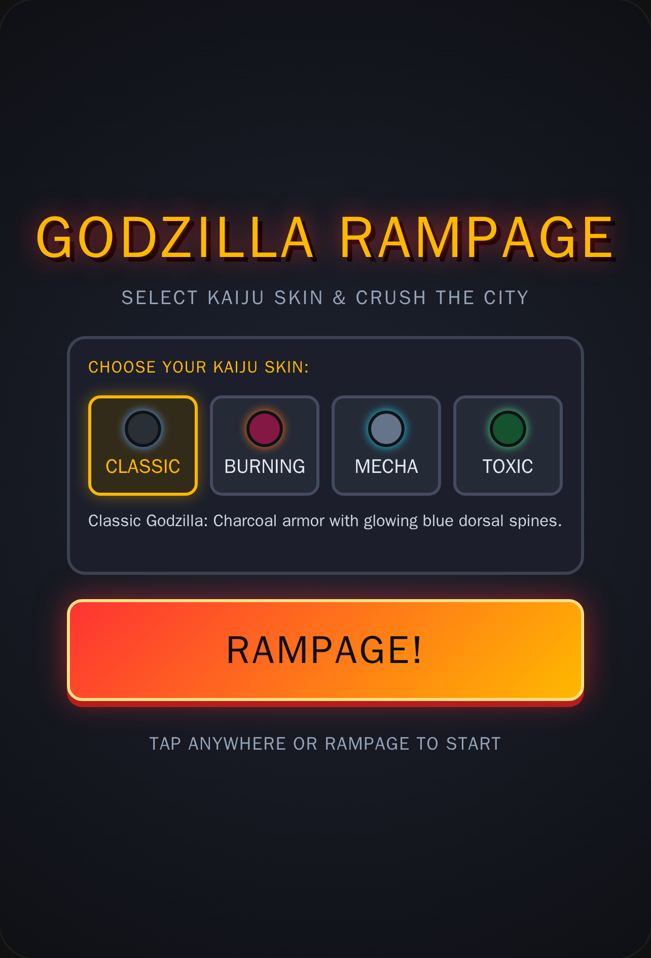 Godzilla Rampage 2D cover