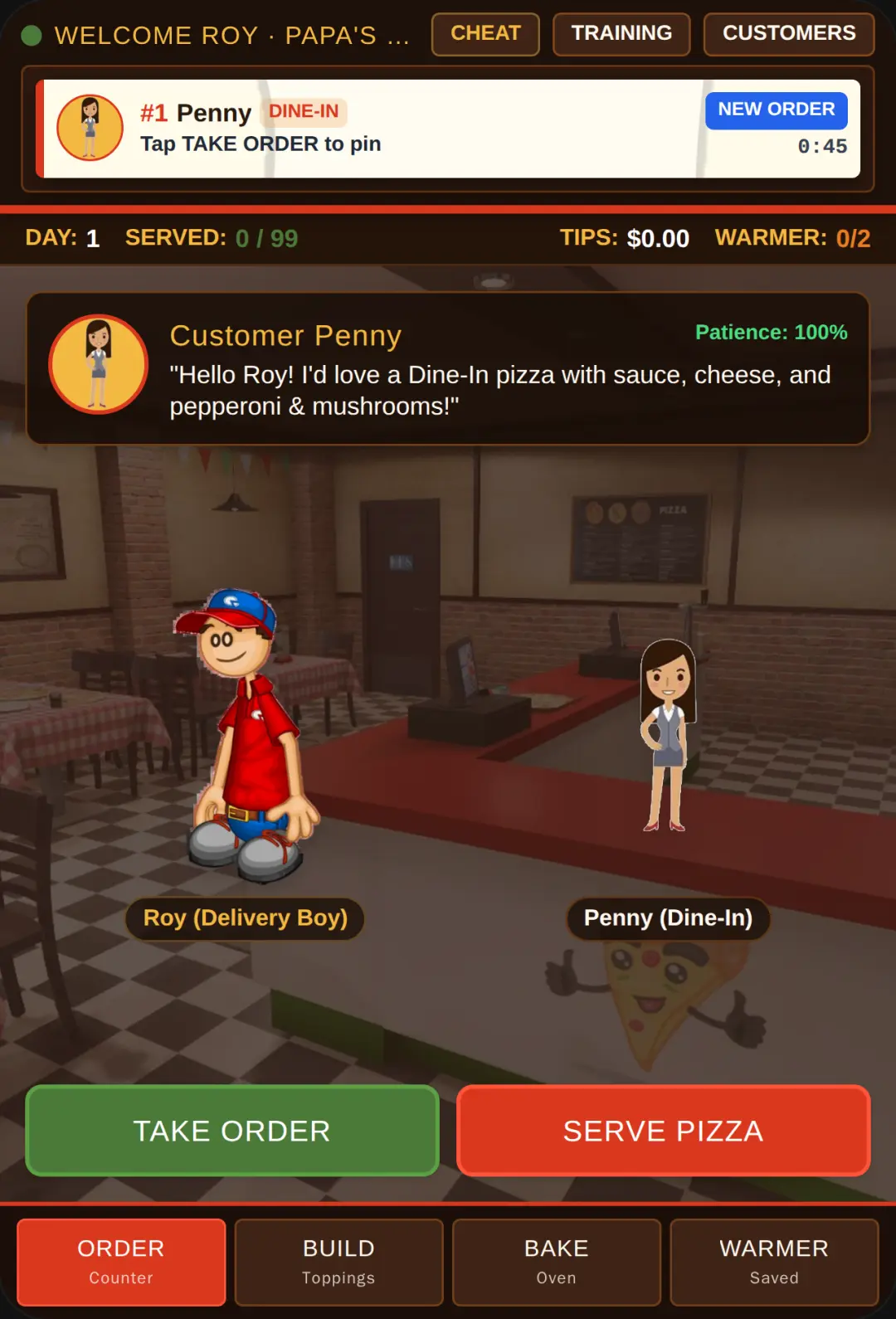 Roy's Pizzeria - Papa's Diner cover