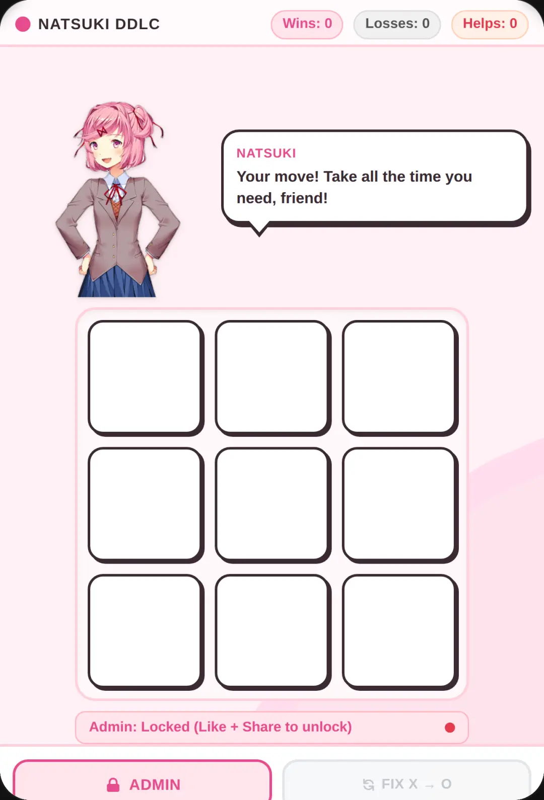 Natsuki Tic-Tac-Toe cover