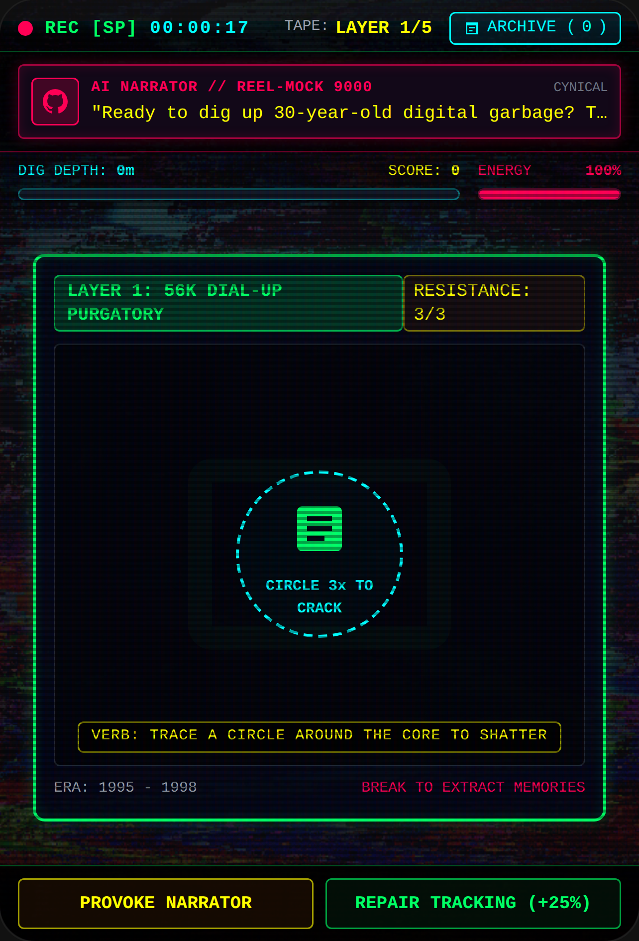 DIGITAL ARCHAEOLOGY // VHS REWIND cover