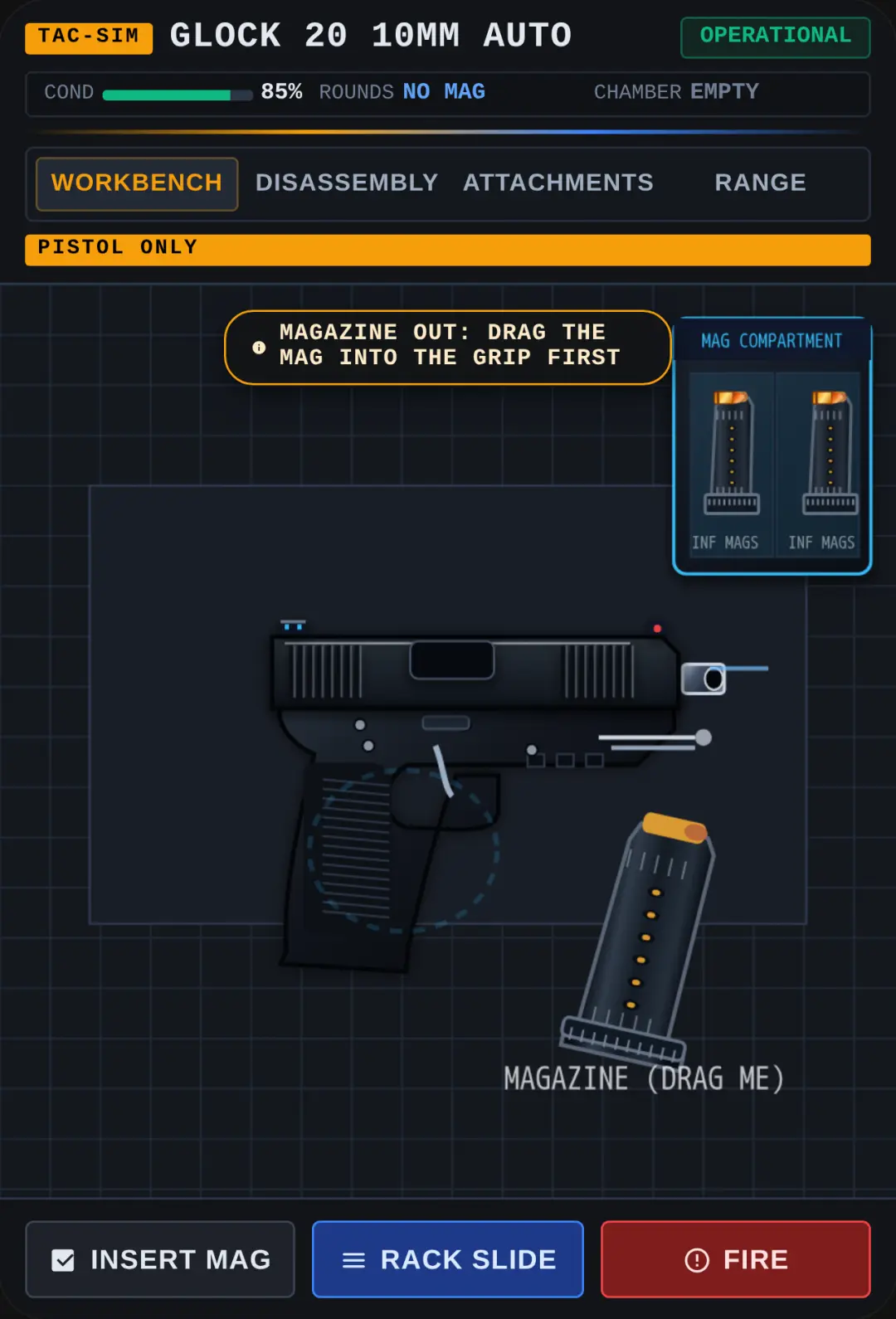 Pistol simulator cover