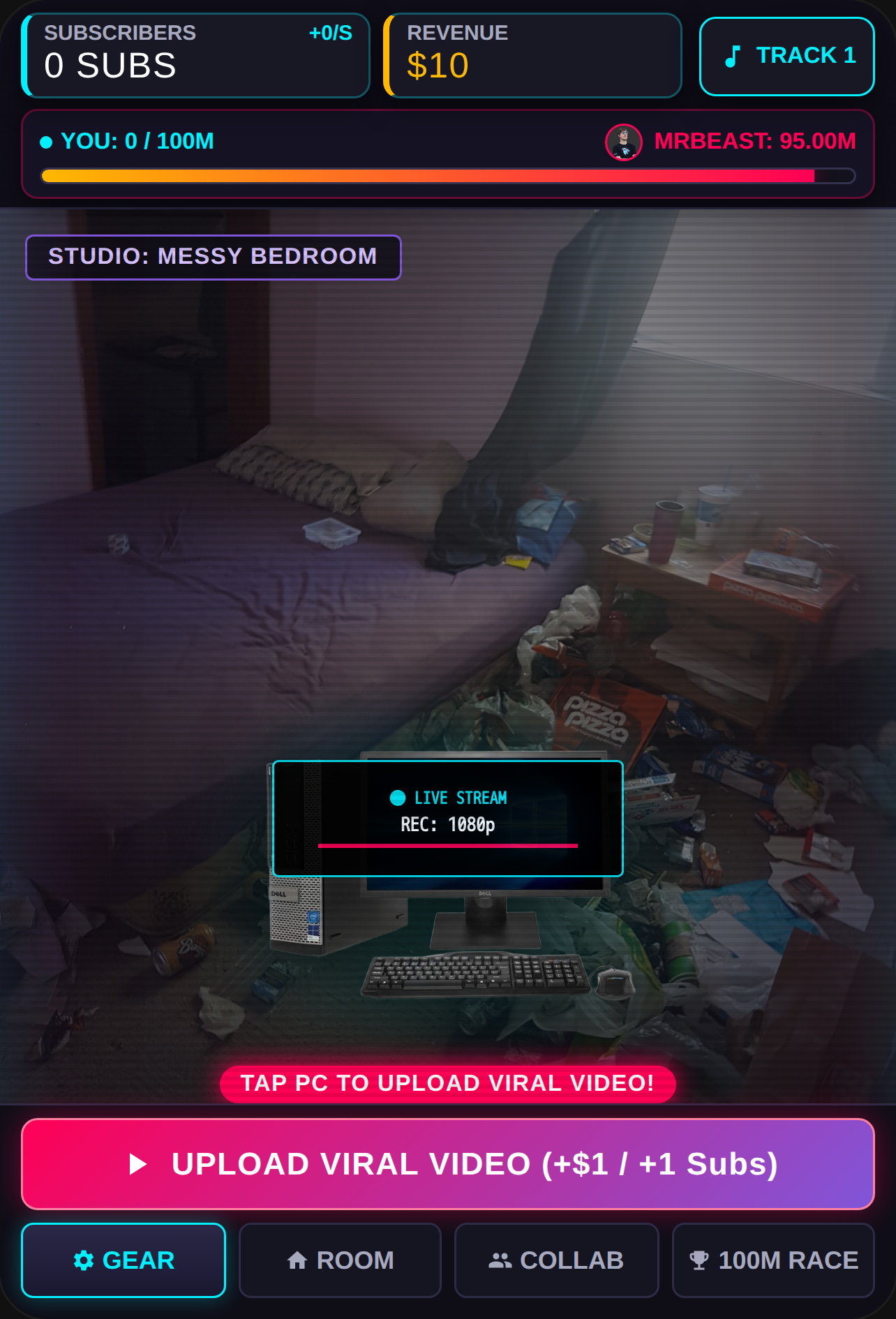 Streamer Tycoon: Beat MrBeast to 100M cover