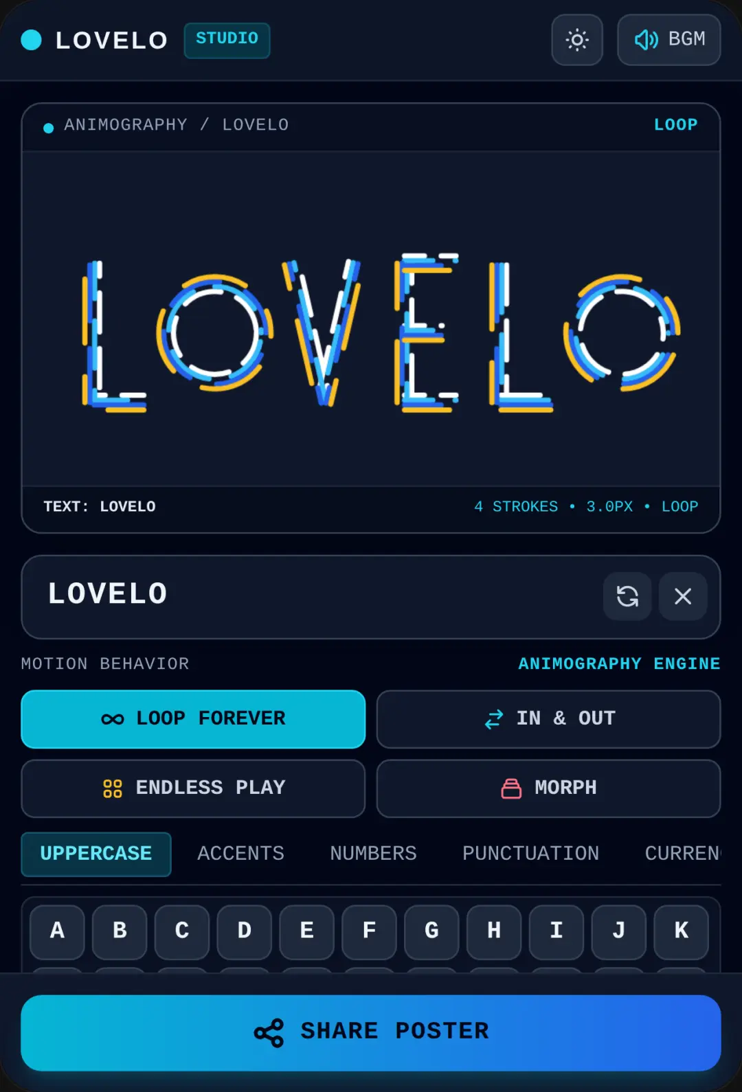 Lovelo - Kinetic Typography Studio cover