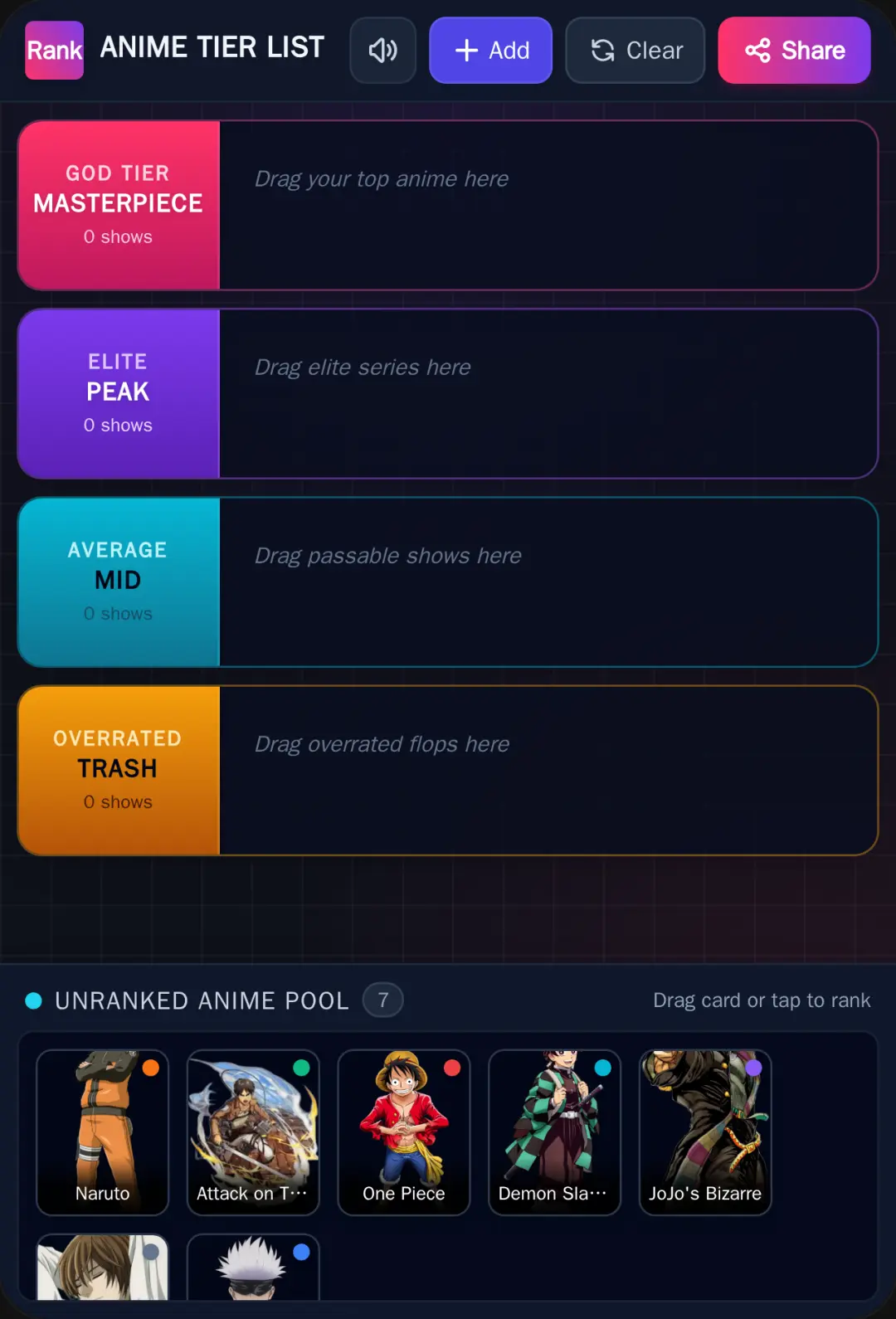 Anime Tier List Maker cover