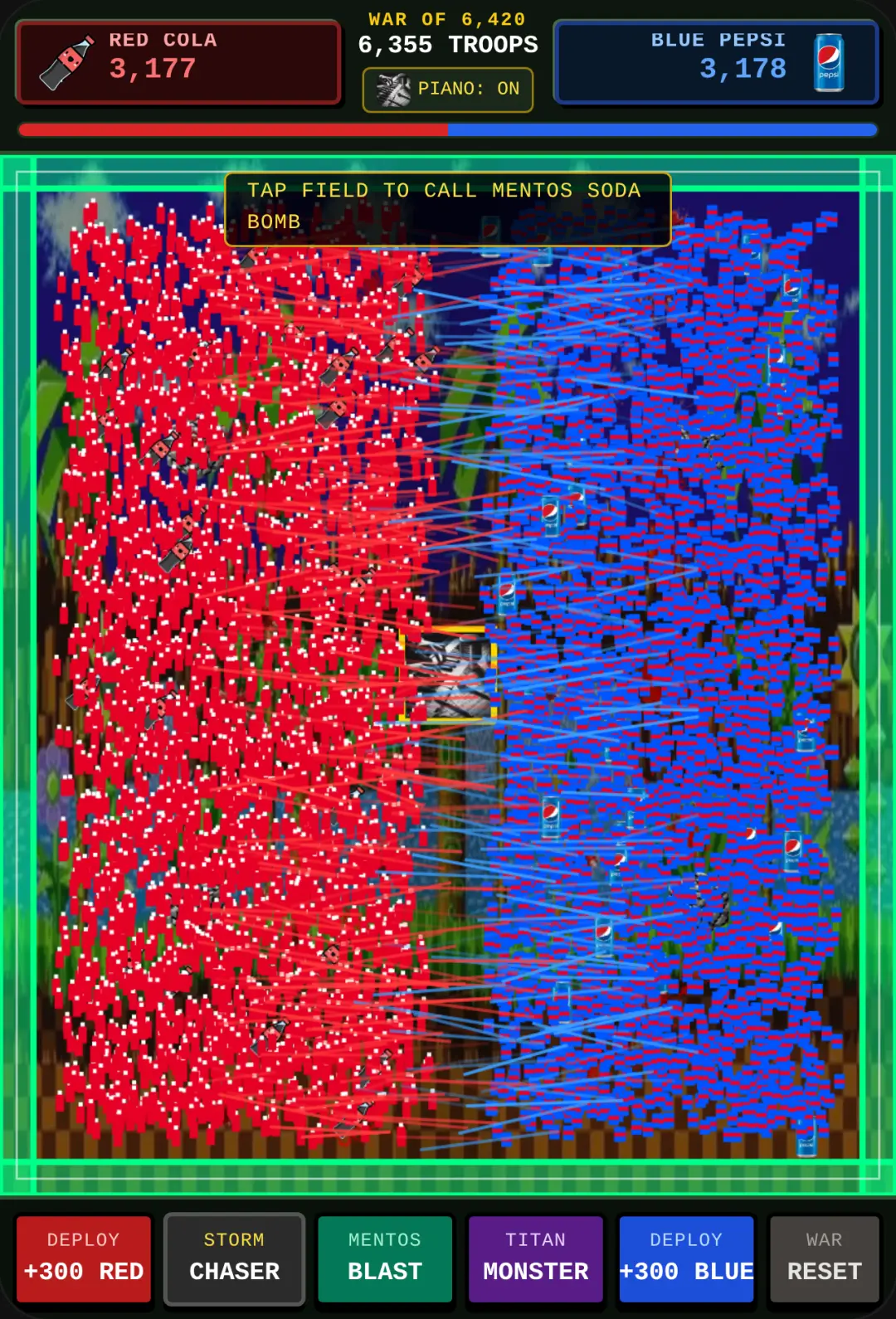 Cola World War: 6,420 Troops cover