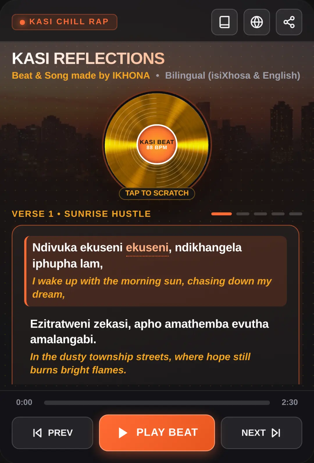 Kasi Reflections - Beat & Song by IKHONA cover