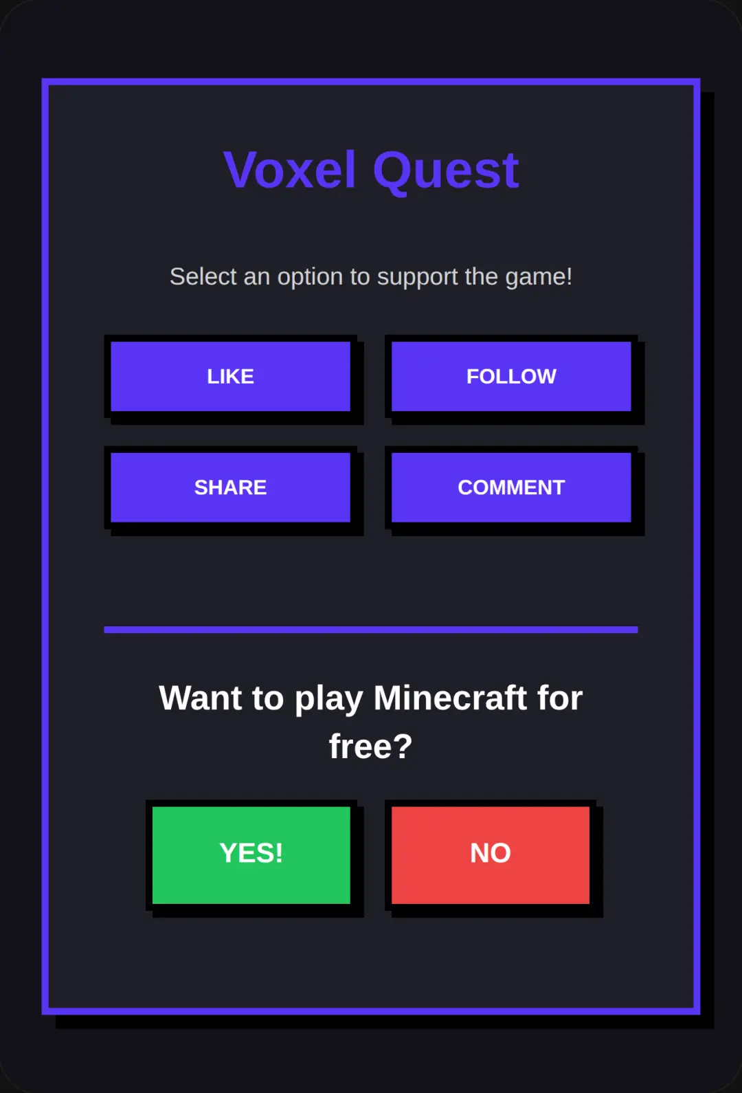 Voxel Quest: Social Gateway cover