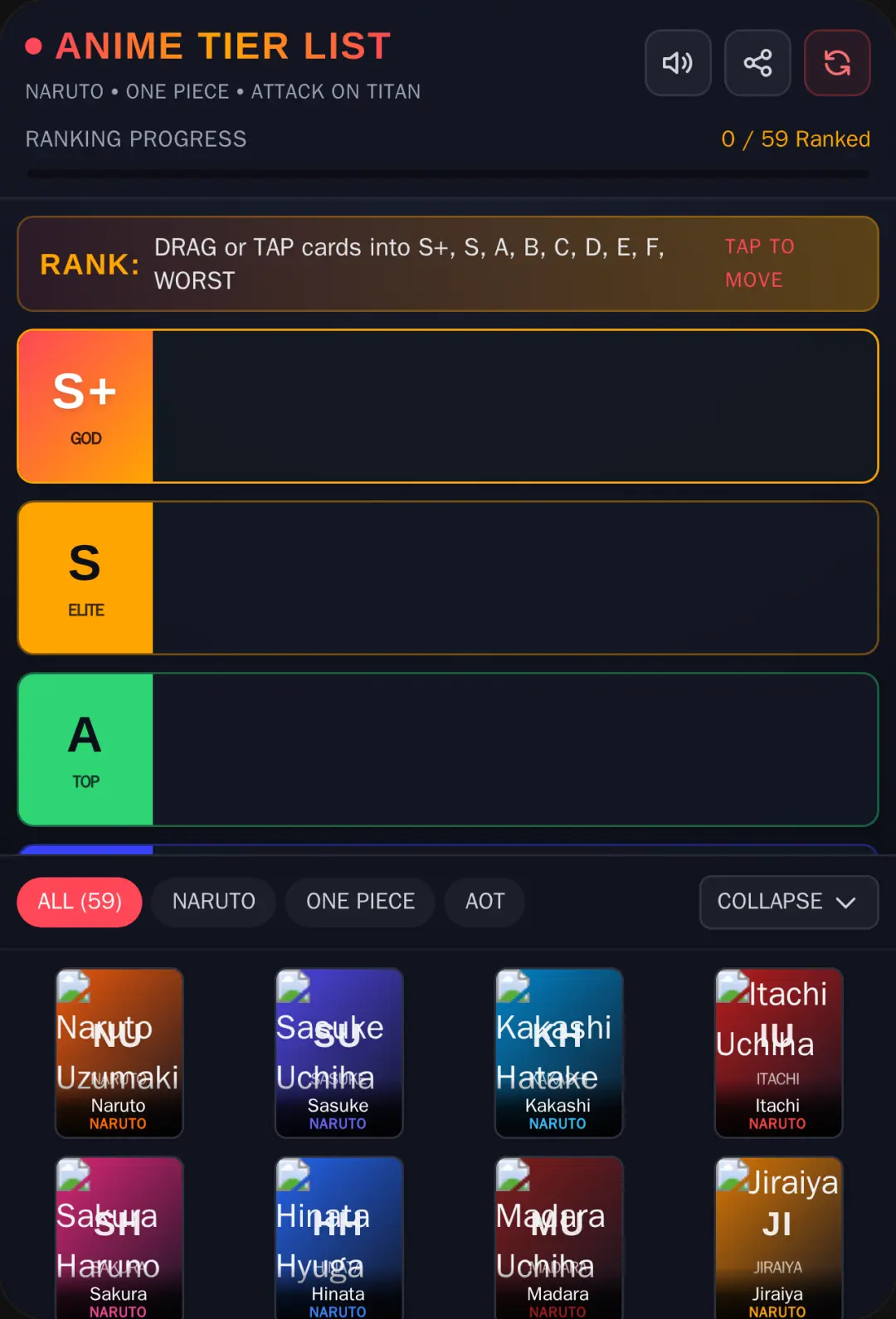 Anime Tier List: Naruto x One Piece x AoT cover