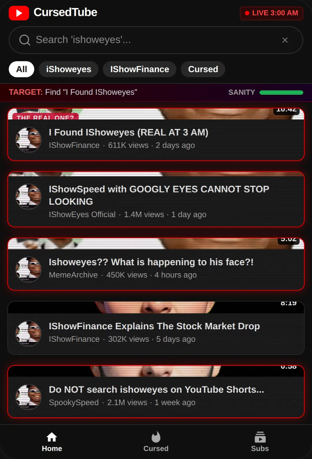CursedTube: IShowEyes cover