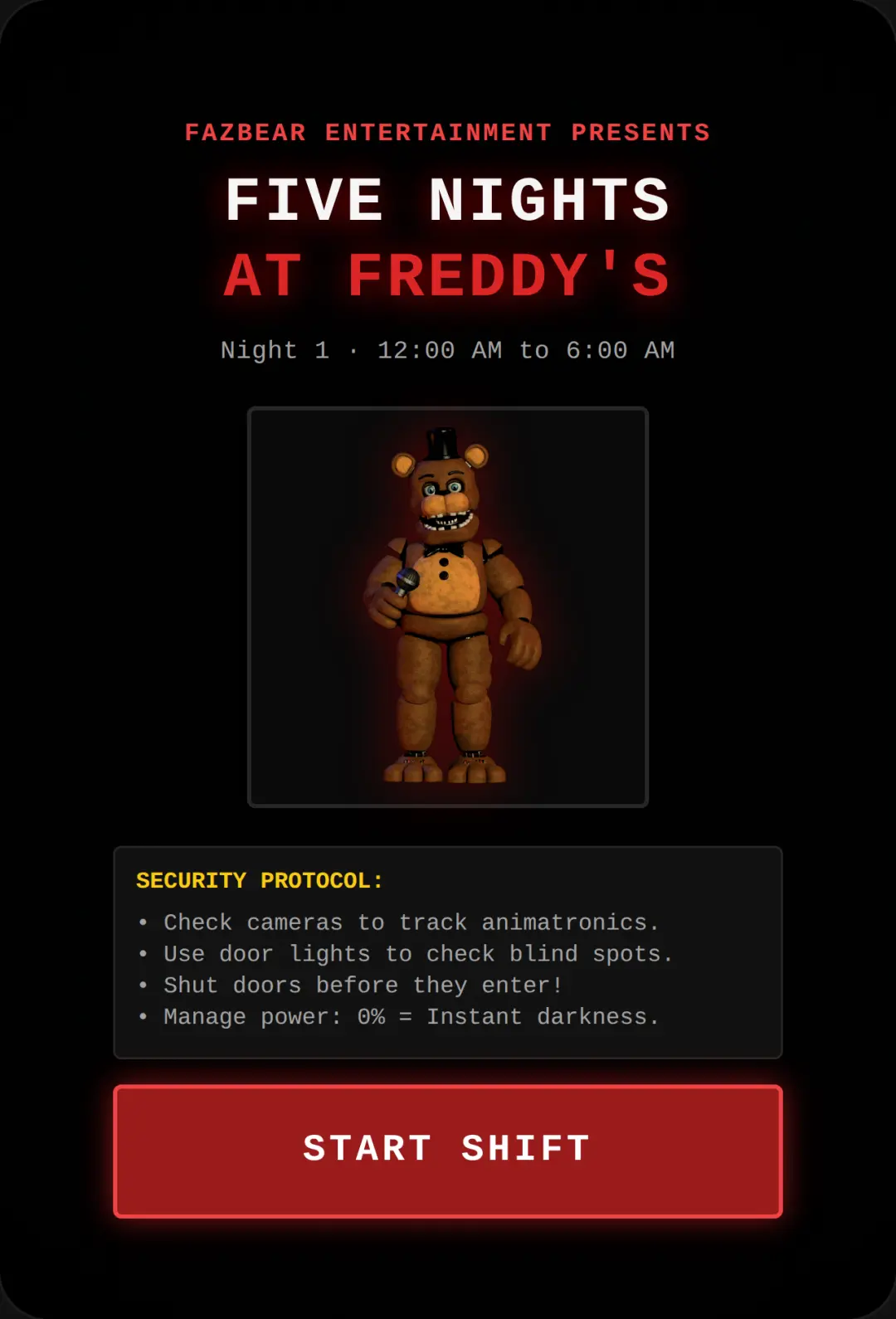 Five Nights at Freddy's copy cover