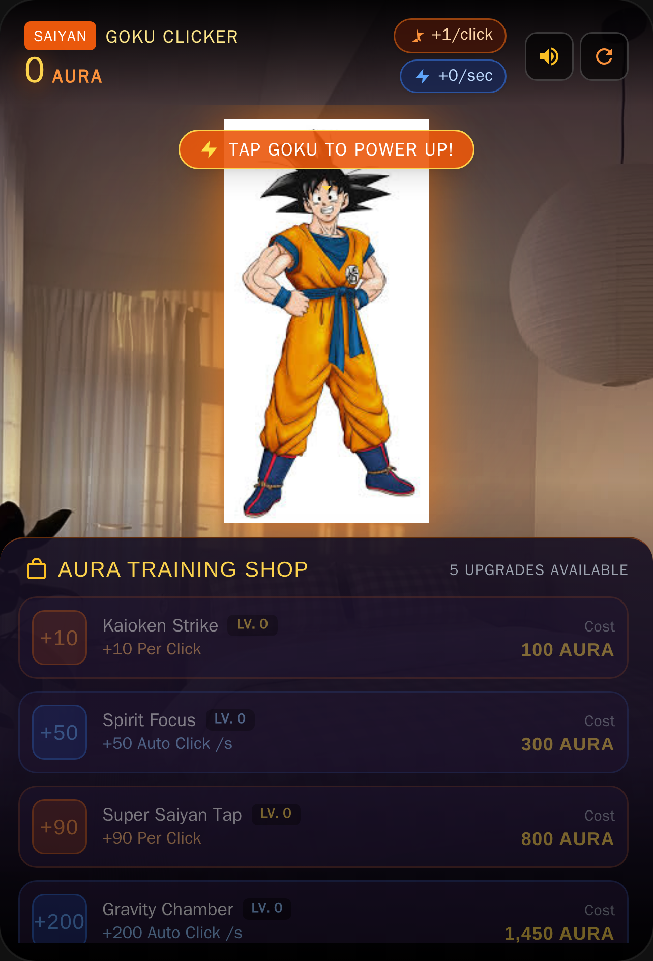 Goku clicker part:2 he meet you in room in aura version cover