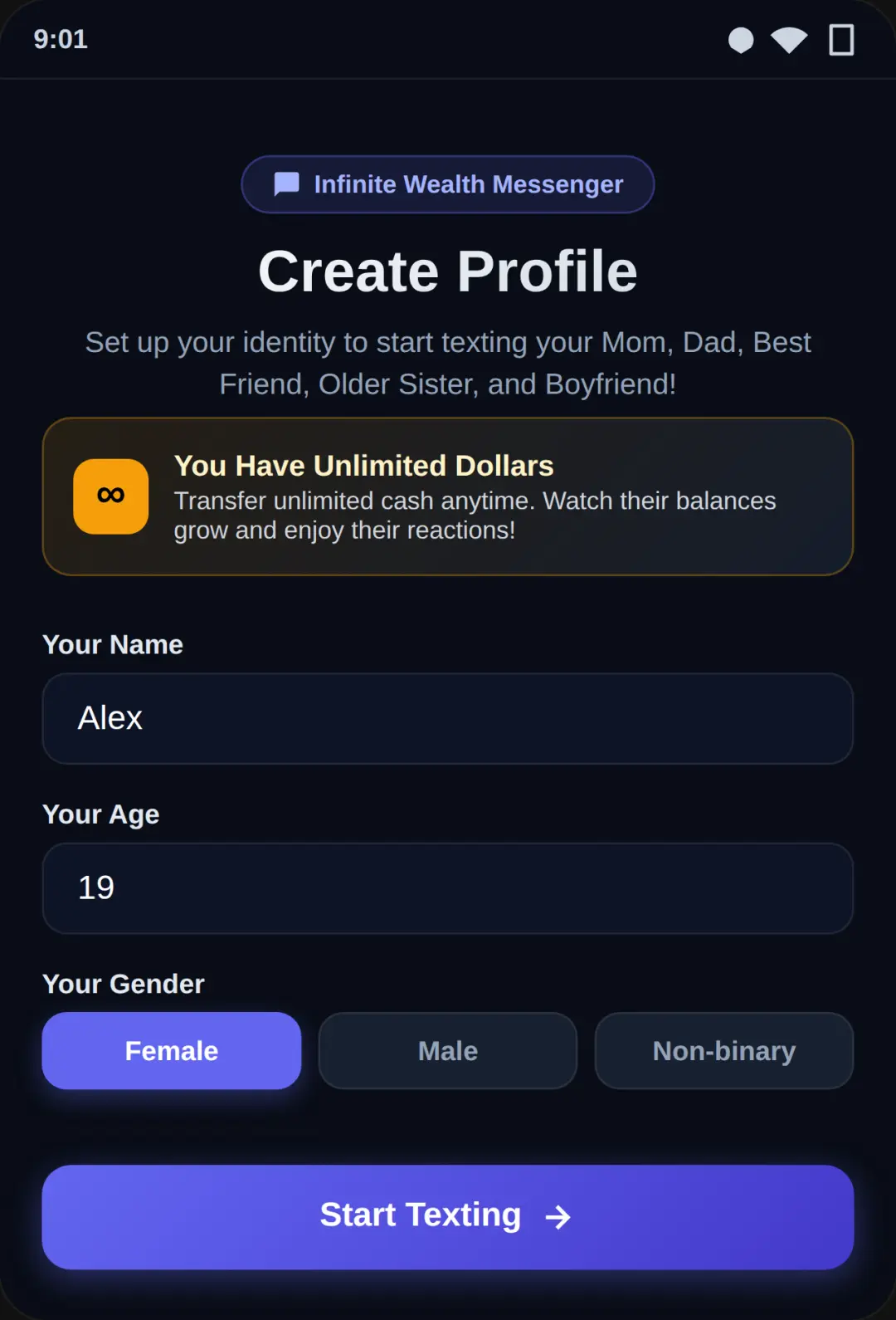 Messenger + bank account cover