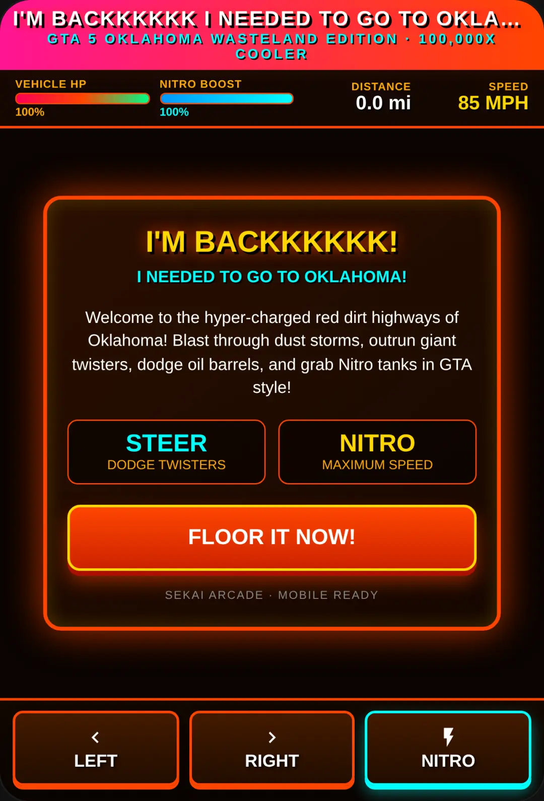 OKLAHOMA: I'M BACKKKKKK cover