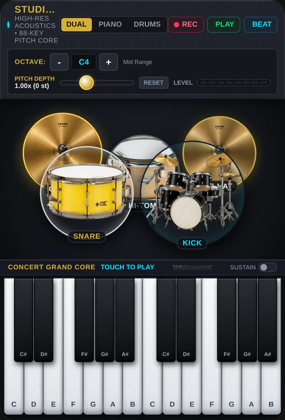 Studio Sound Lab: Deep Pitch Piano and Realistic Drums cover