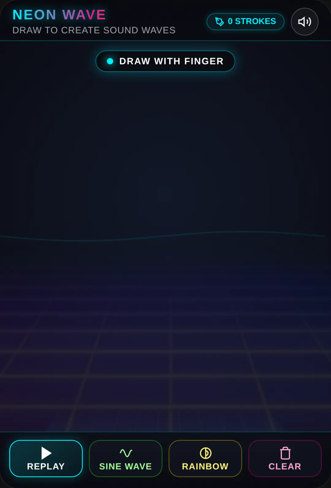 Neon Wave Drawing