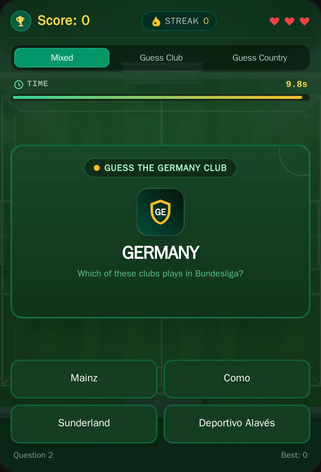 Pitchside Club Trivia cover