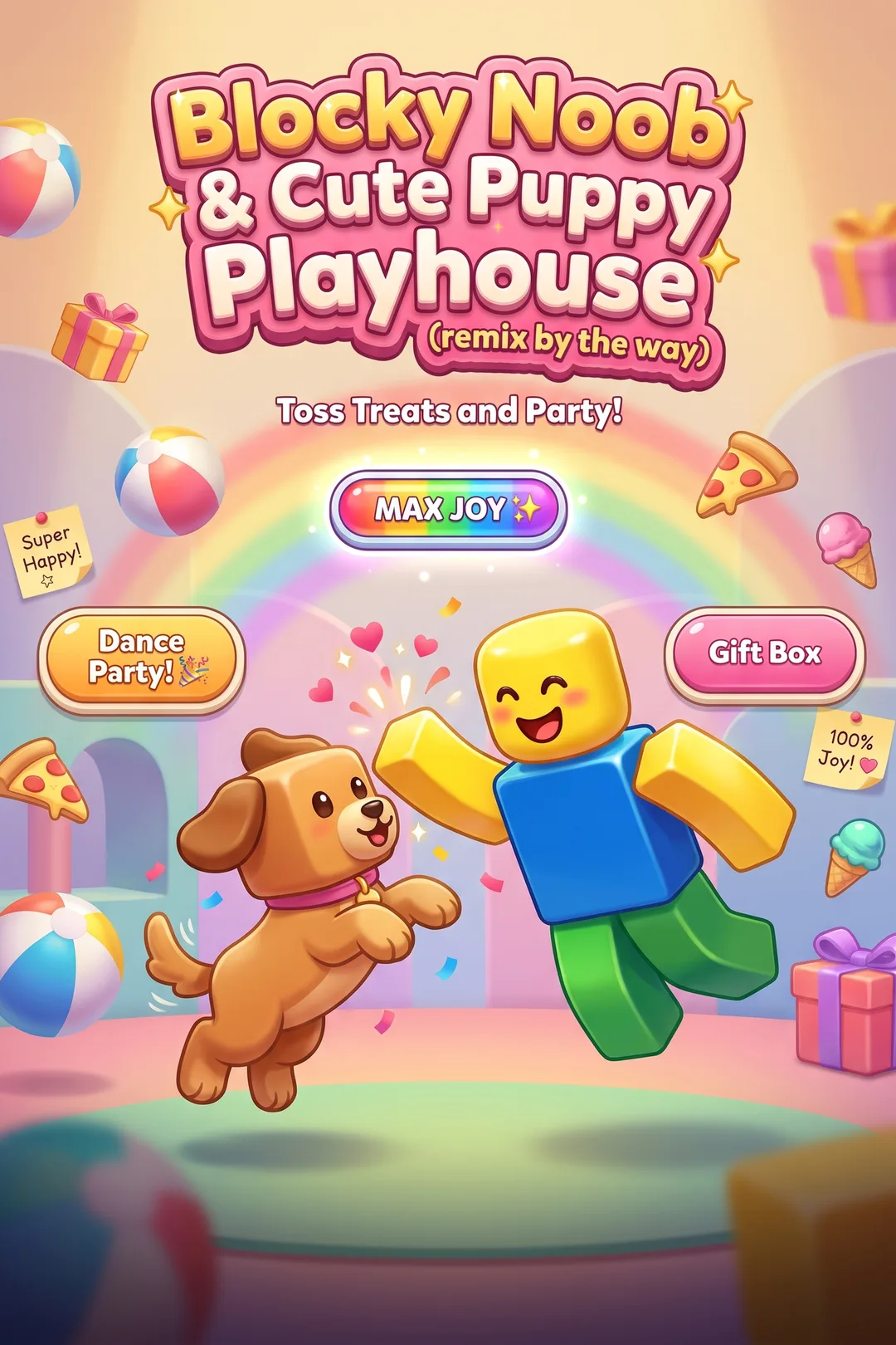 Blocky Noob & Cute Puppy Playhouse (remix by the way)