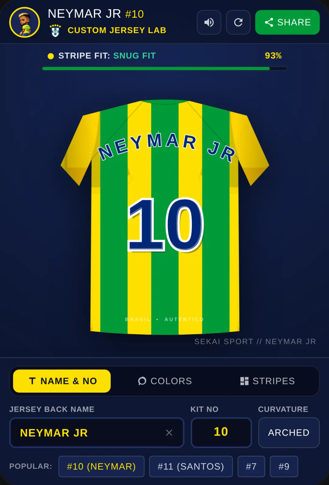 Neymar Jr // Custom Jersey Studio cover