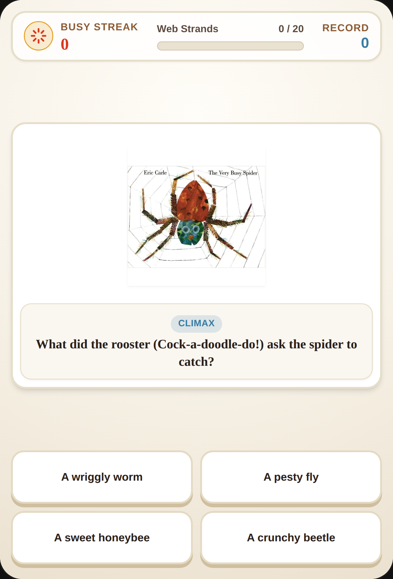 The Very Busy Spider - Trivia Quiz cover