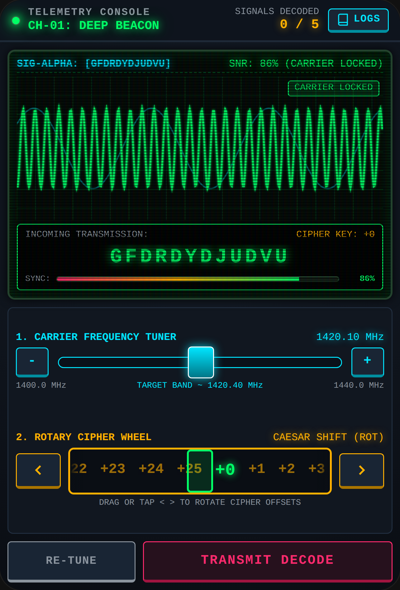 Deep Space Signal Terminal cover
