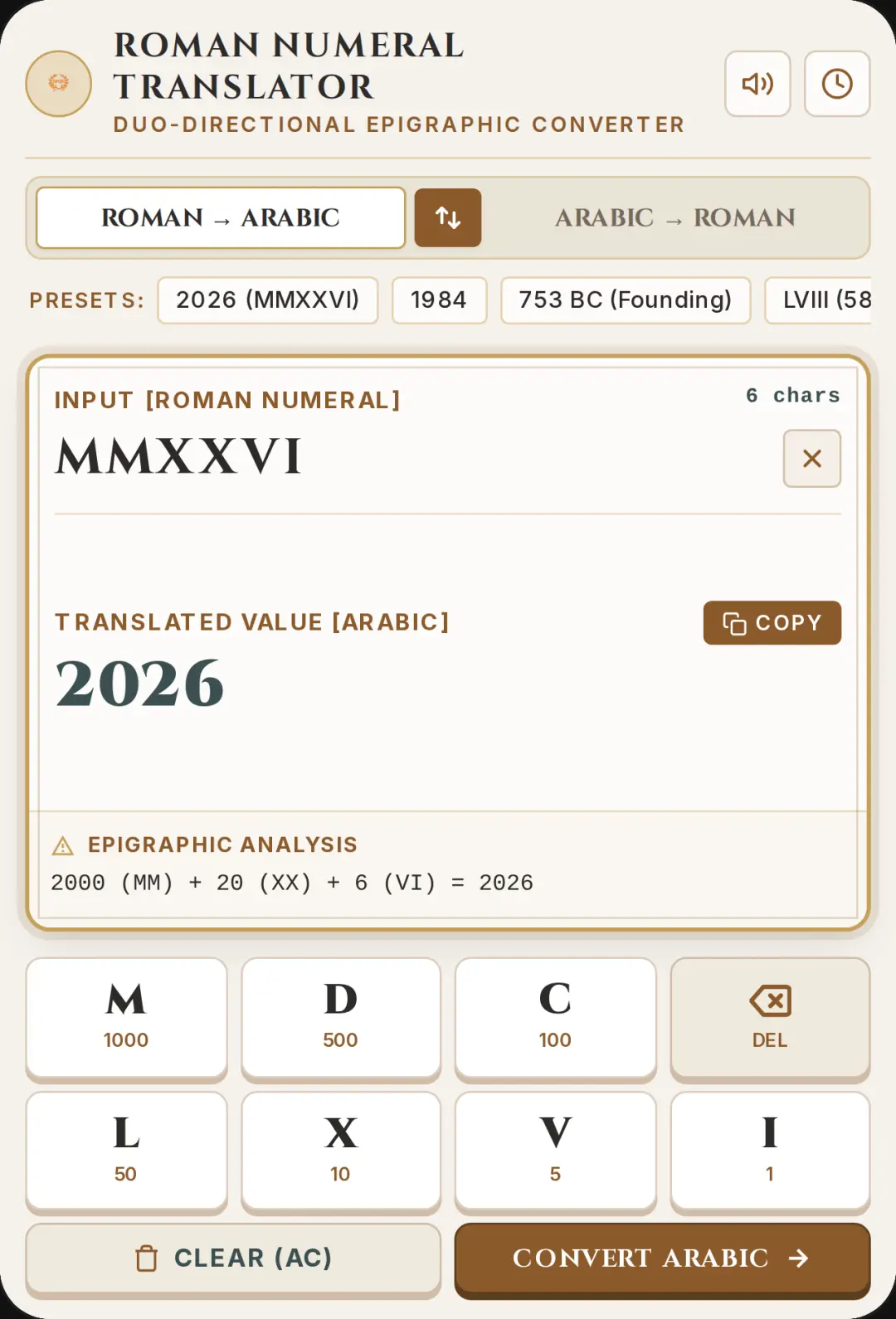 Roman Numeral Translator cover