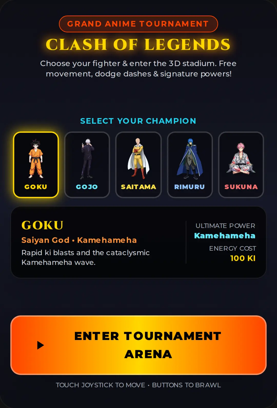 Anime Legends: 3D Tournament Arena cover