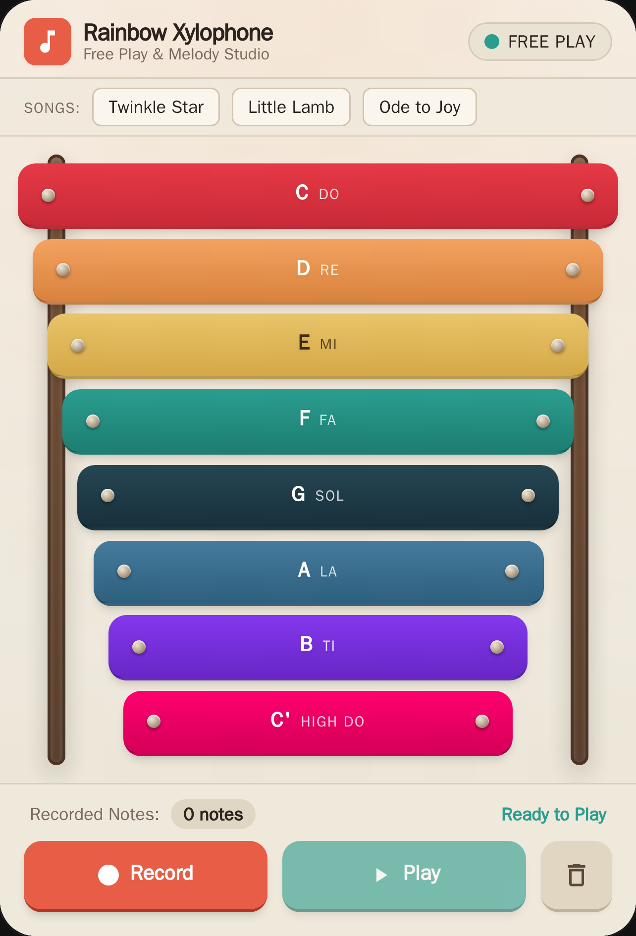 Rainbow Xylophone cover