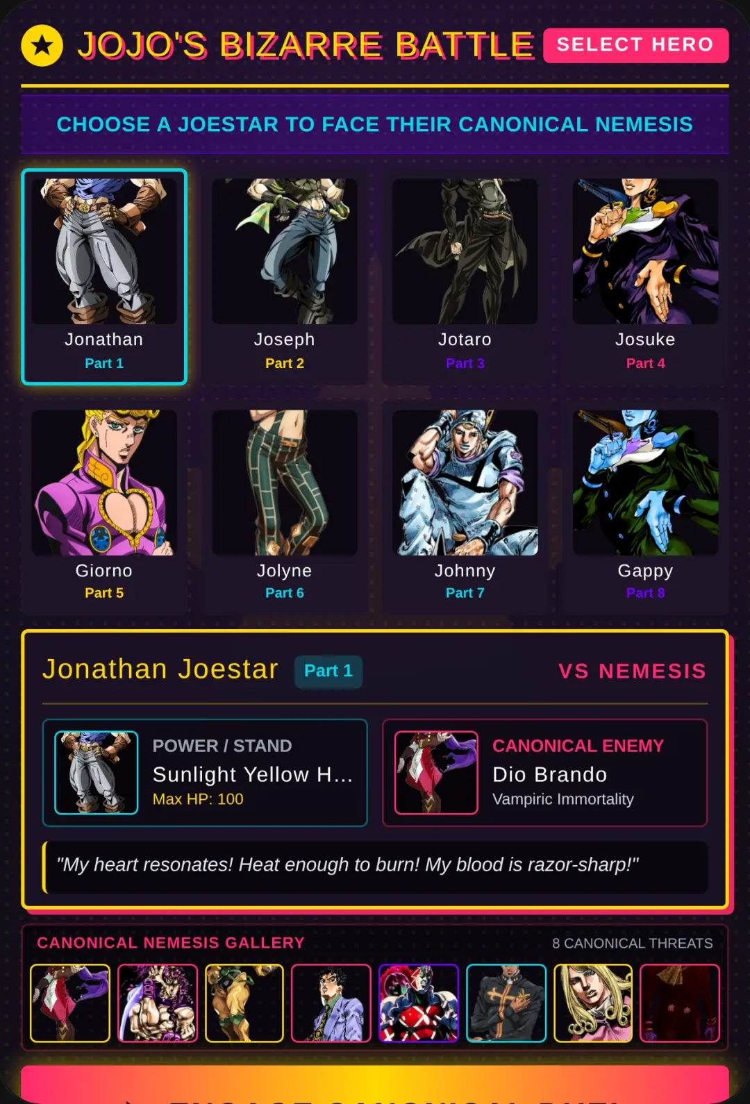 JoJo's Bizarre Battle: Joestar Chronicles cover