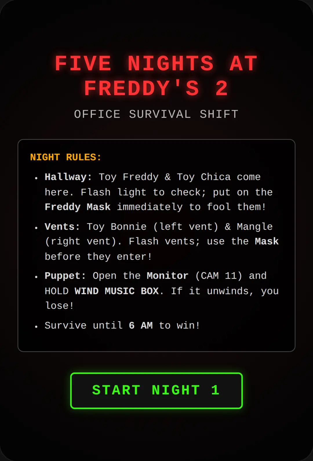 Five Nights at Freddy's 2 cover