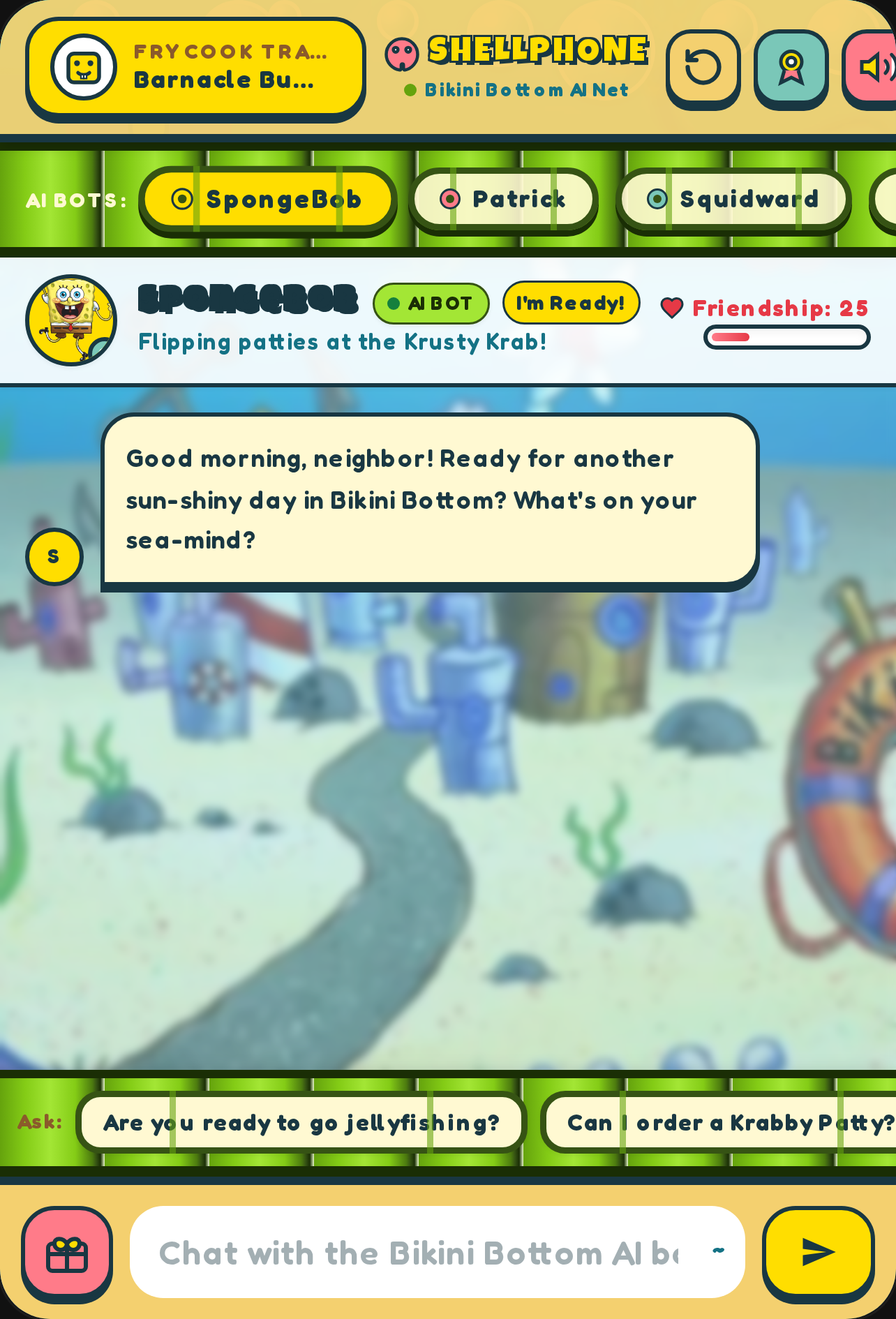 Bikini Bottom ShellPhone Chat cover