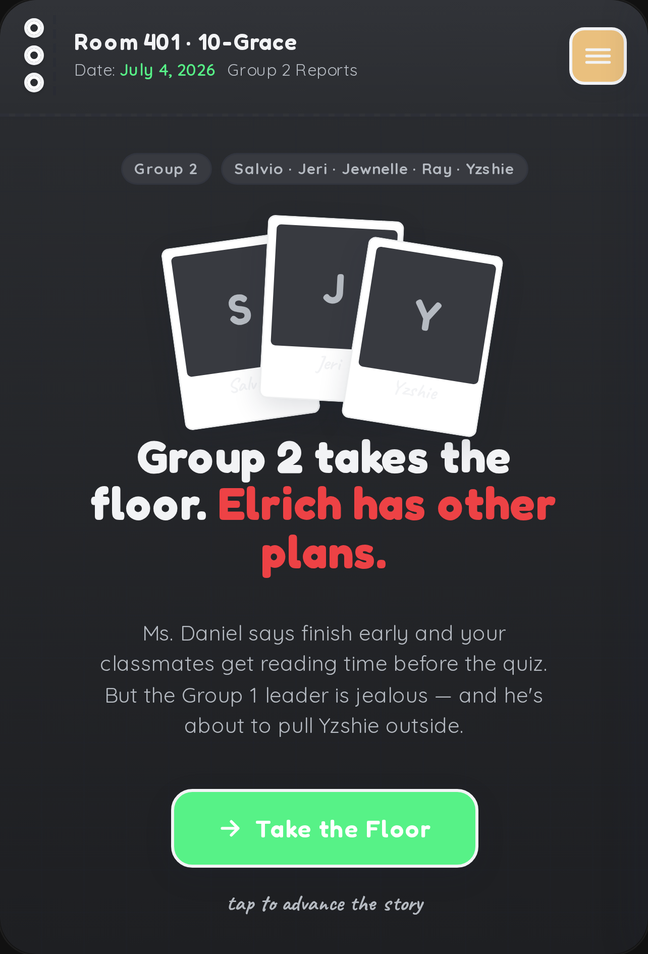 Room 401 — Group 2 Reports cover