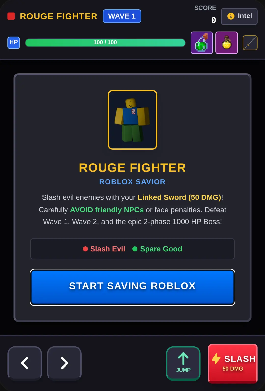 Rouge Fighter: Roblox Savior cover
