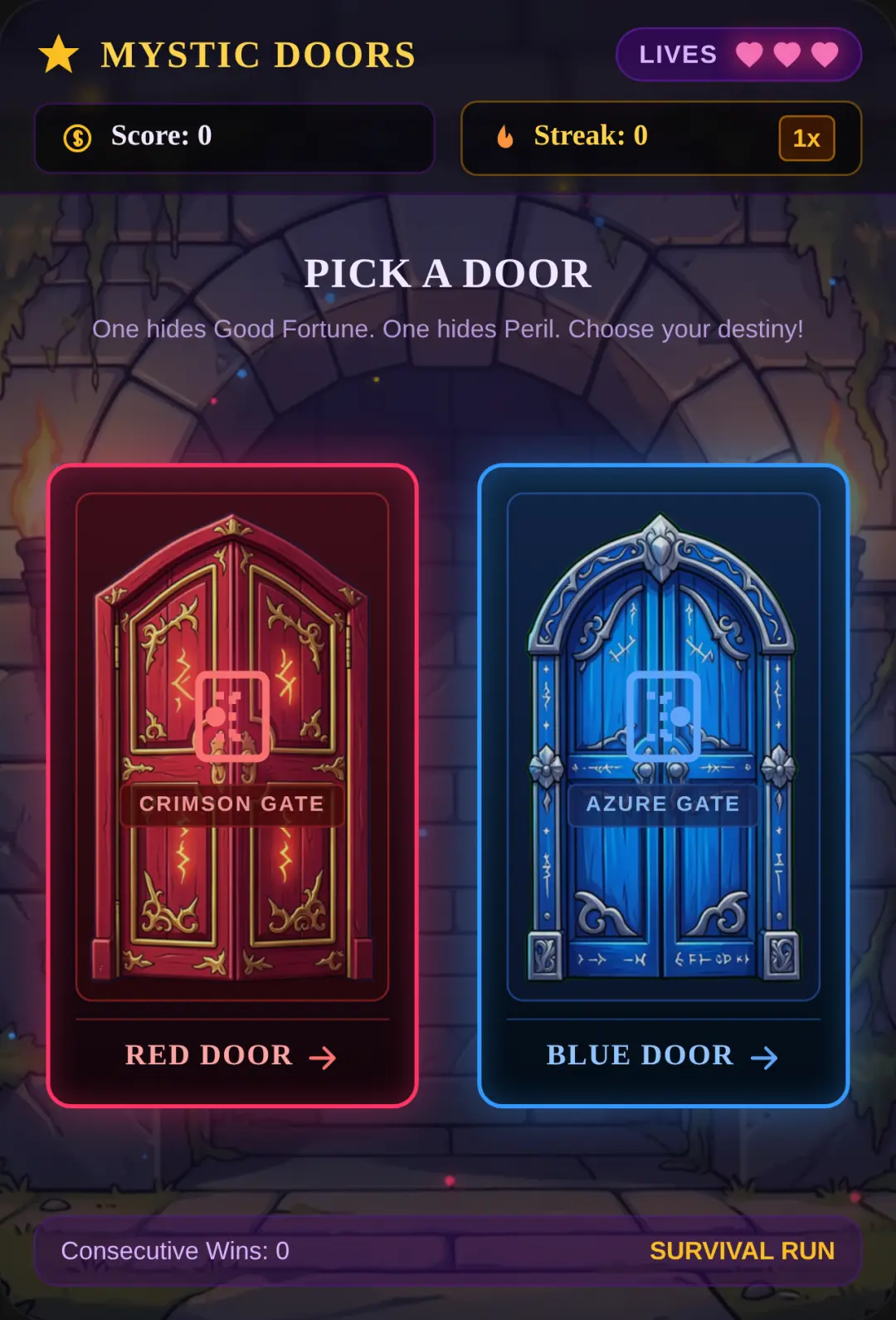 Mystic Doors — Red or Blue cover