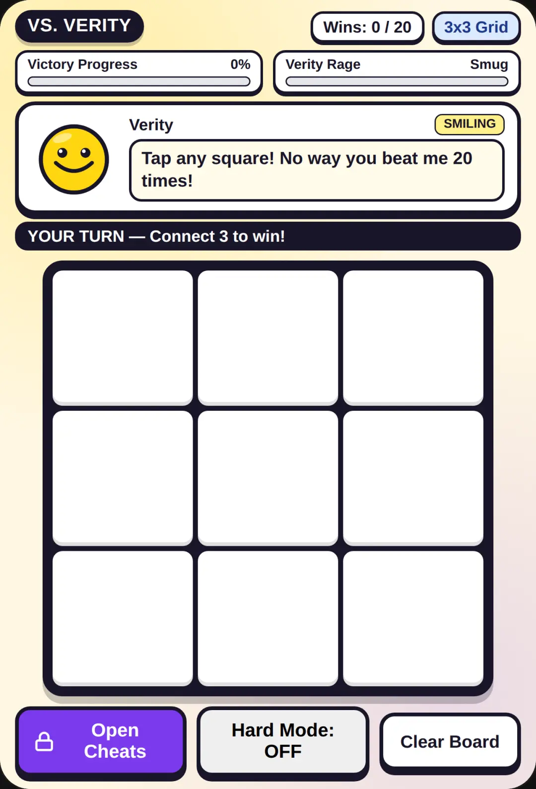 Tic-Tac-Toe vs. Verity cover