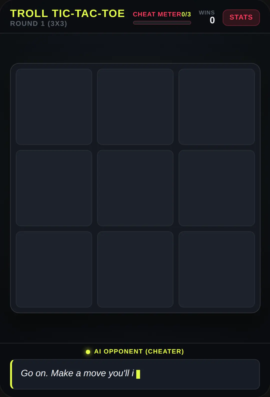 A normal Tic-tac toe cover