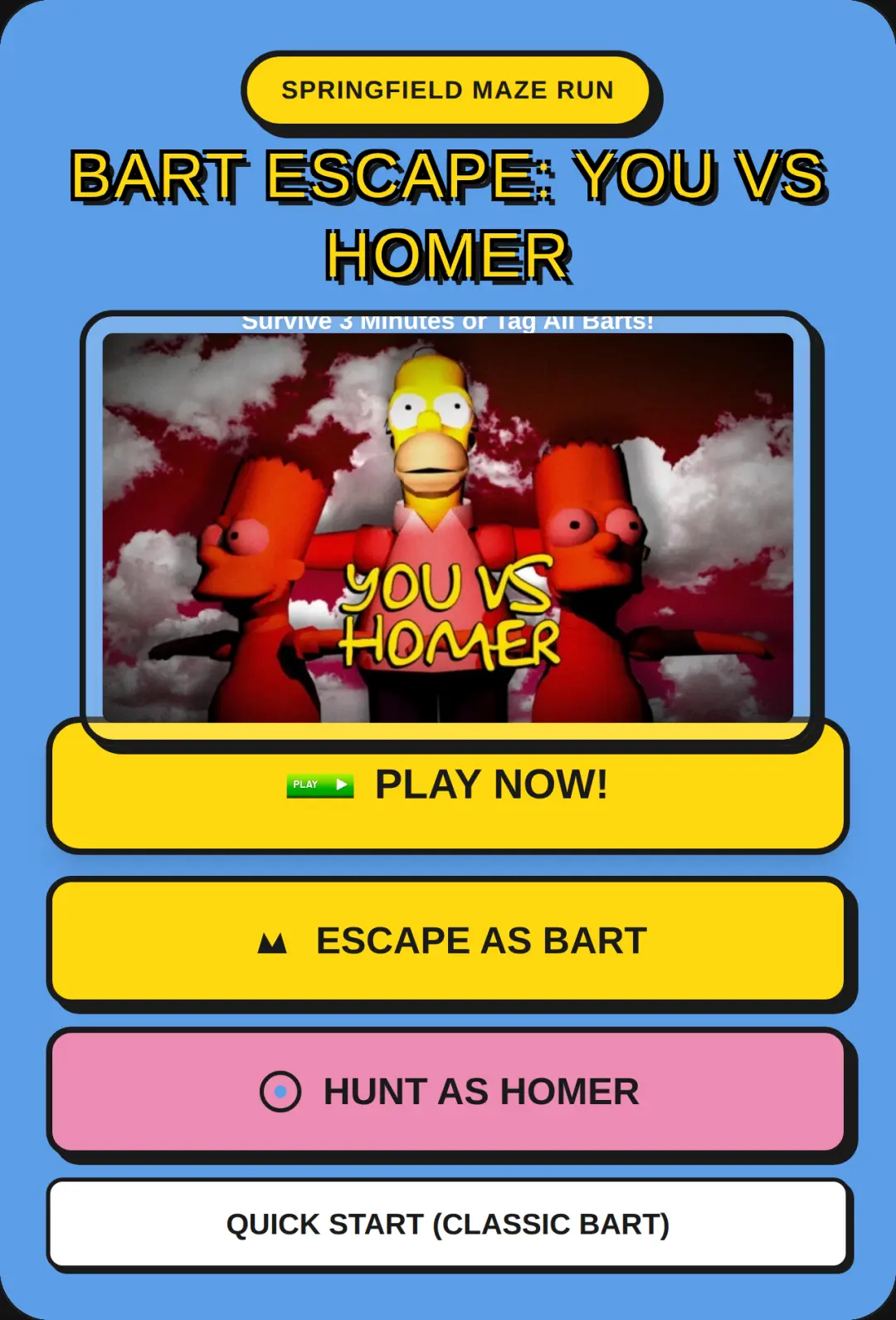 Bart Escape: You vs Homer cover