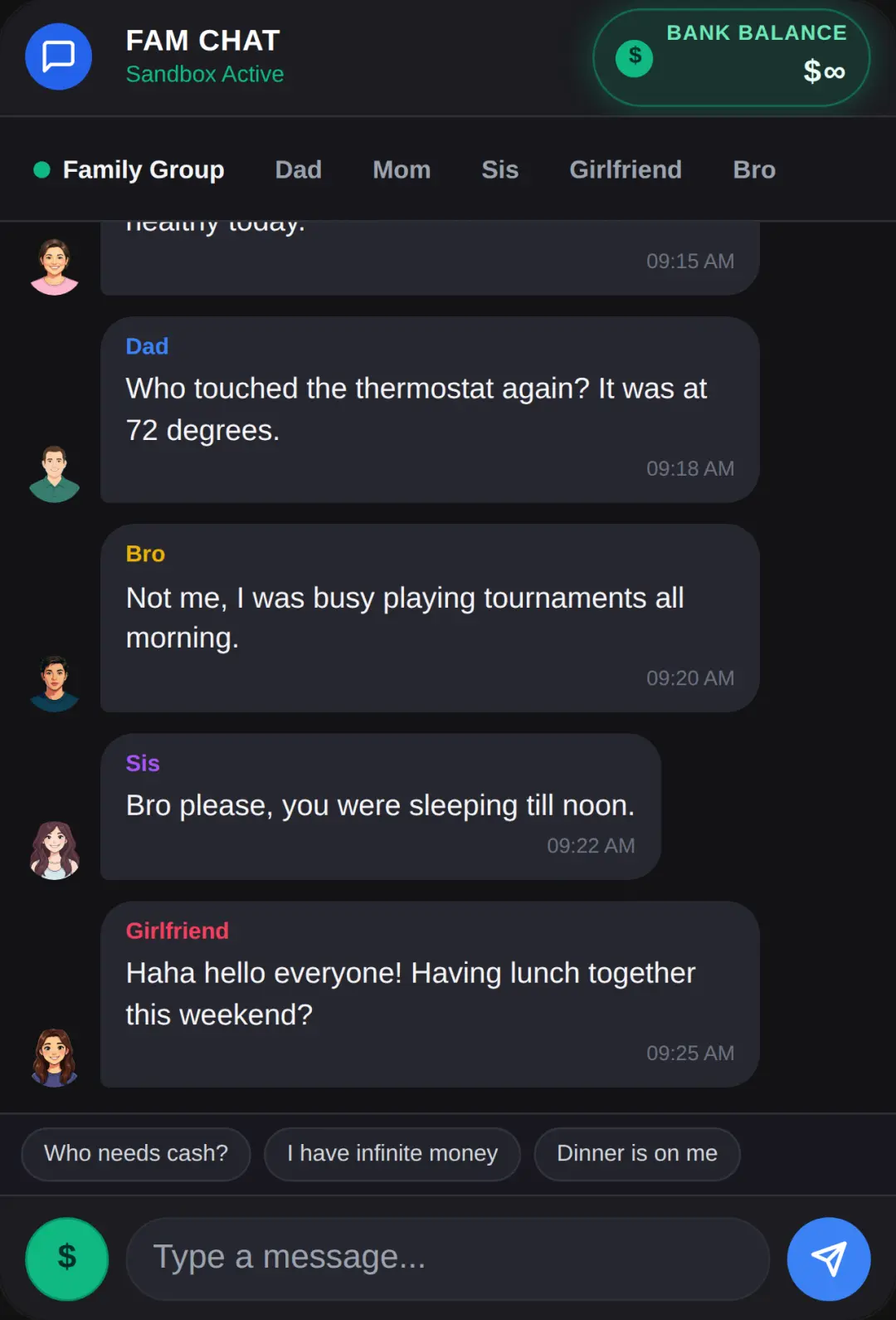 Family Chat & Infinite Cash cover