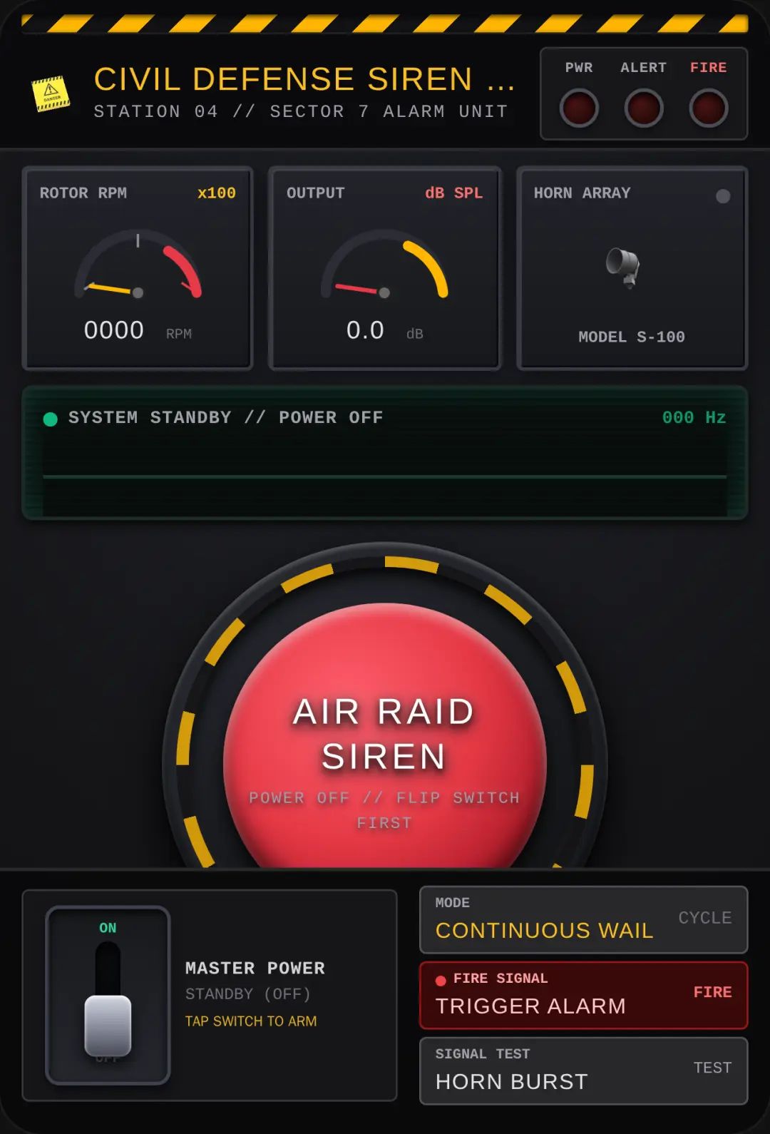 Siren Control Panel cover