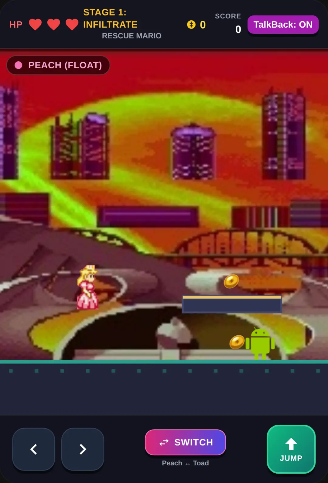 Peach & Toad VS Android: Rescue Mario cover