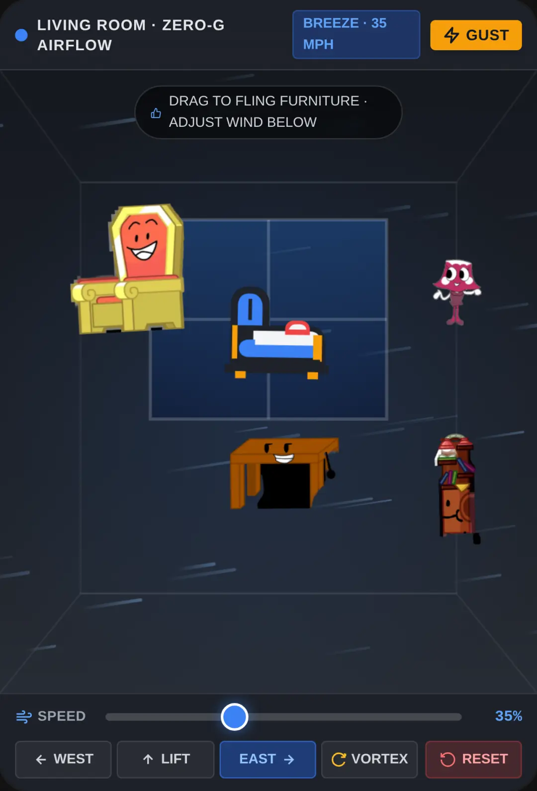 Floating Furniture Wind Sim cover